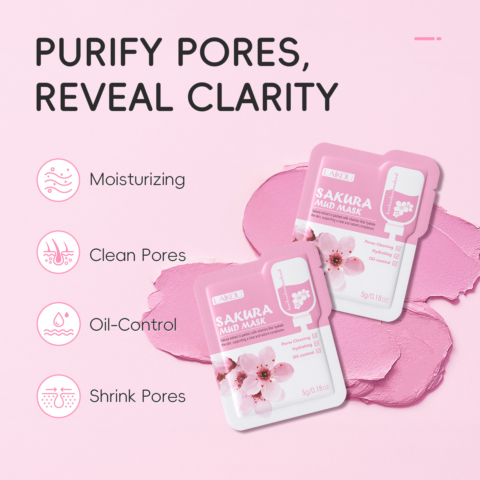 Laikou Sakura Clay Mask Trial  - đánh giá và giá Dust Mask Construction