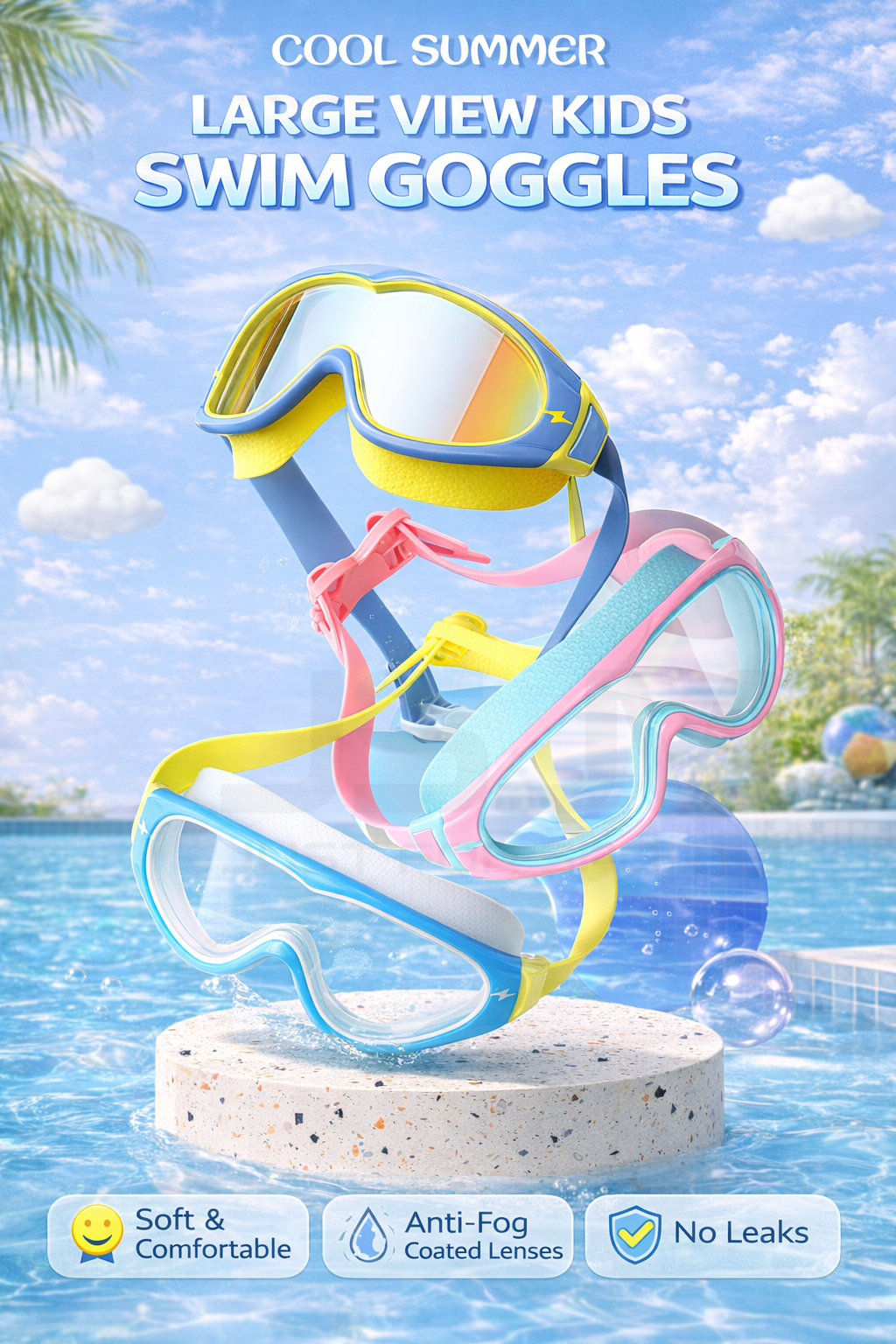 JSJM Kids Swimming Goggles Big - đánh giá và giá Silicone Mask Bracket