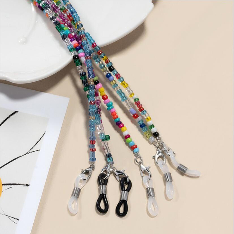 【F】 Colorful Rice Bead Glasses - đánh giá và giá Mask Chain Holder