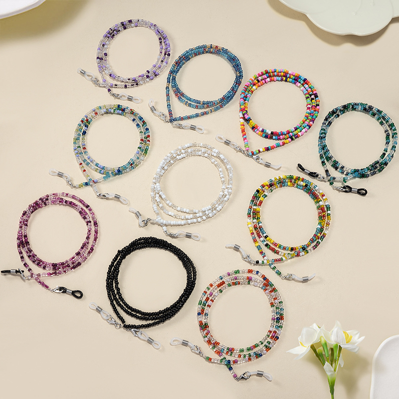 【F】 Colorful Rice Bead Glasses - đánh giá và giá Mask Chain Holder