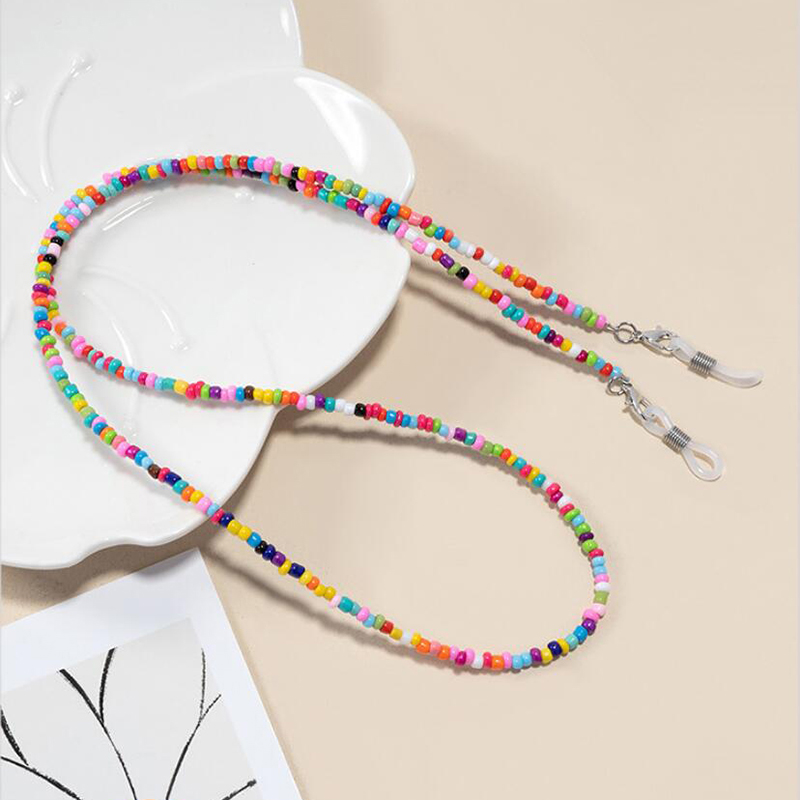 【F】 Colorful Rice Bead Glasses - đánh giá và giá Mask Chain Holder