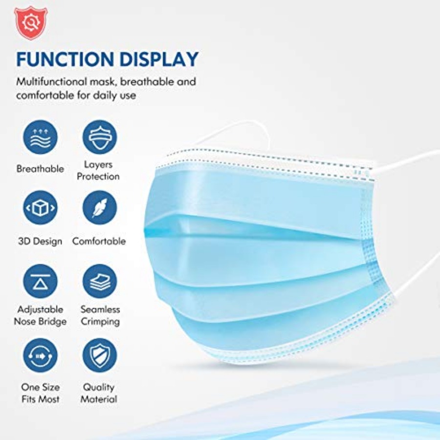 Face Mask Disposable Adults 3P - đánh giá và giá Disposable Mask Blue