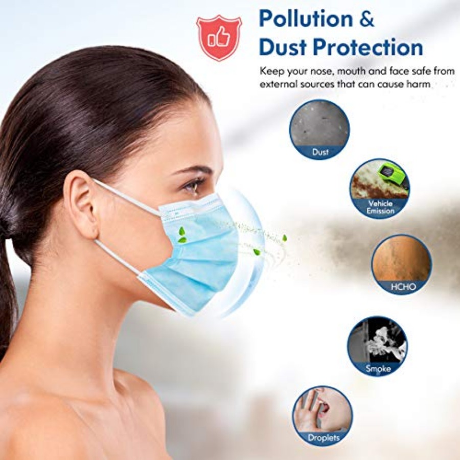 Face Mask Disposable Adults 3P - đánh giá và giá Disposable Mask Blue