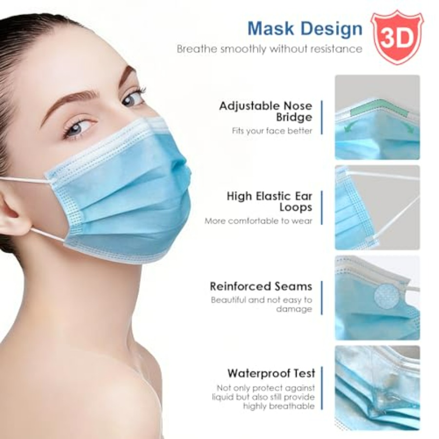 Blue Disposable Face Masks 100 - đánh giá và giá Disposable Mask Blue