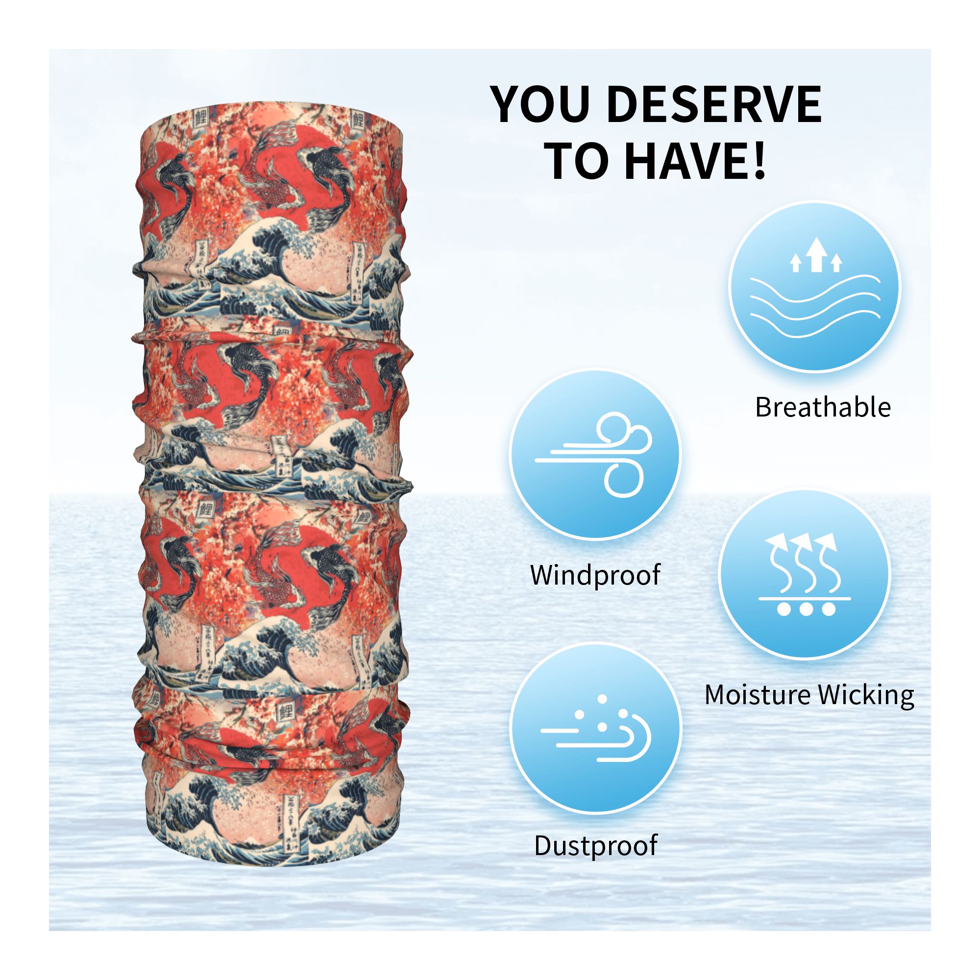 Koi Fish and Great Wave off Ka - đánh giá và giá Sports Mask Breathable