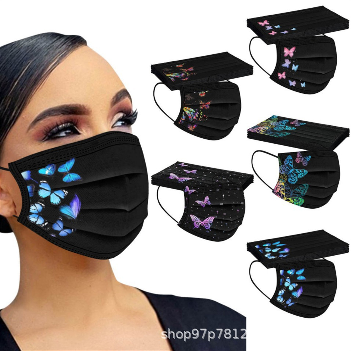 50pcs colorful butterfly print - đánh giá và giá Disposable Surgical Mask