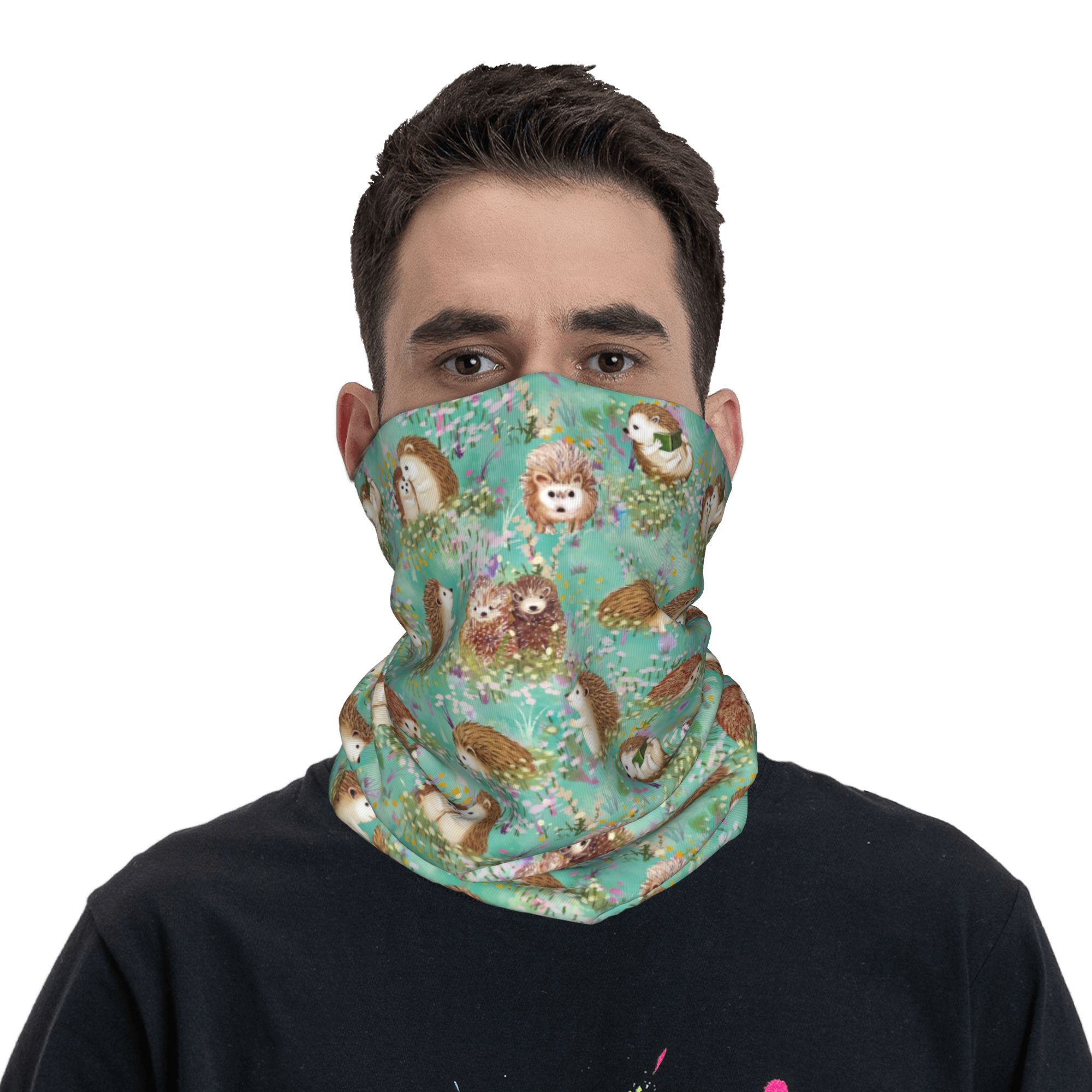 Autumn Hedgehog Spring Floral  - đánh giá và giá Neck Gaiter Face Cover