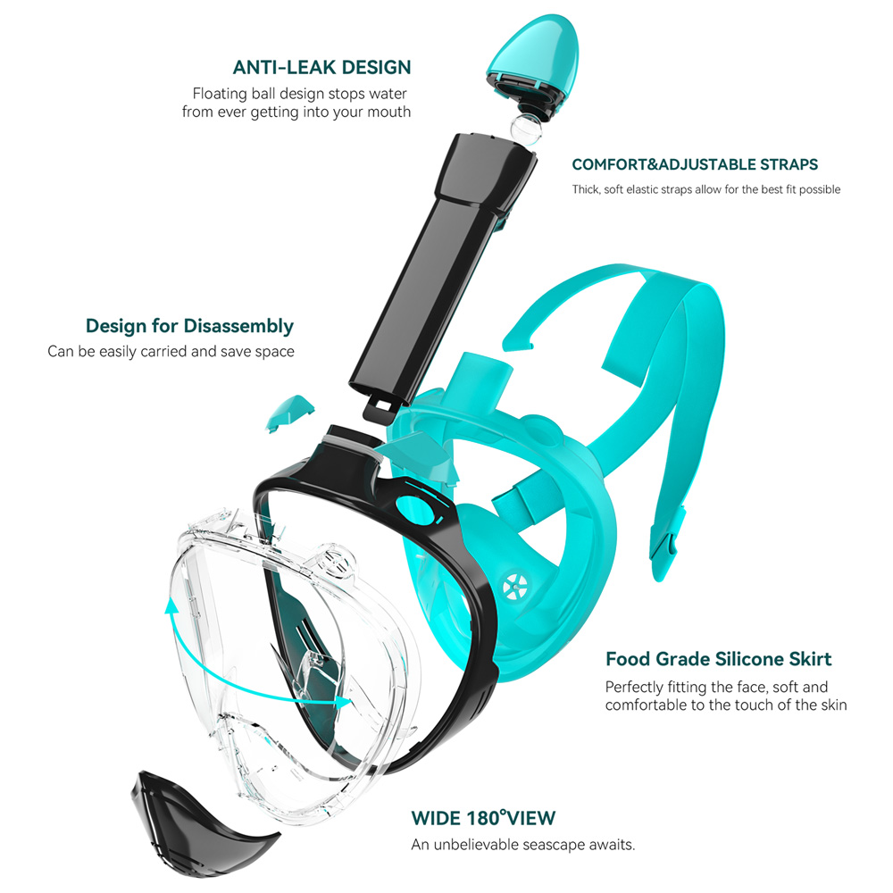 Full Face Snorkel Mask Silicon - đánh giá và giá Silicone Mask Bracket