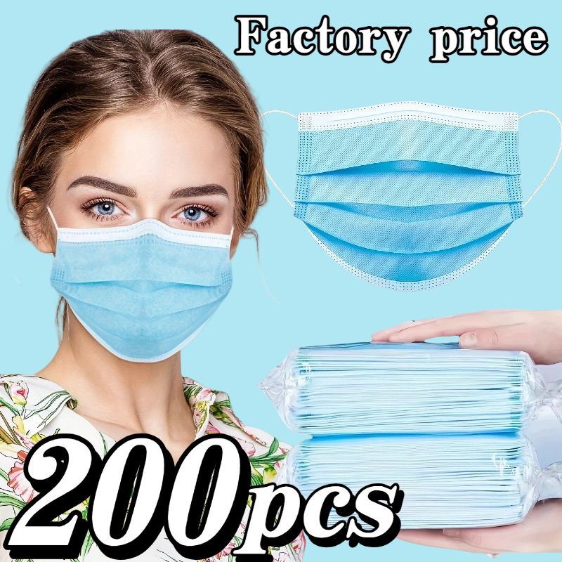 200Pcs Thickened Blue Disposab - đánh giá và giá Disposable Mask Blue