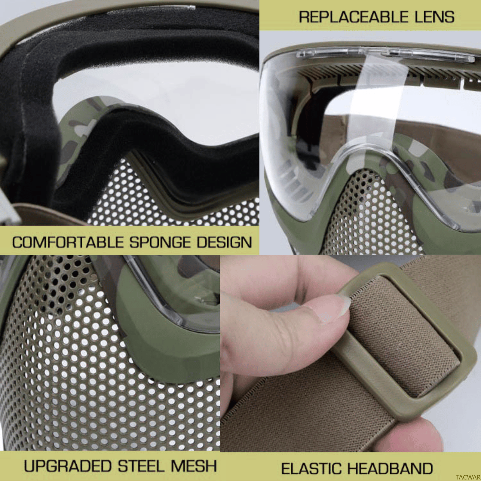 Airsoft Steel Mesh Mask Full F - đánh giá và giá Anti Pollution Mask
