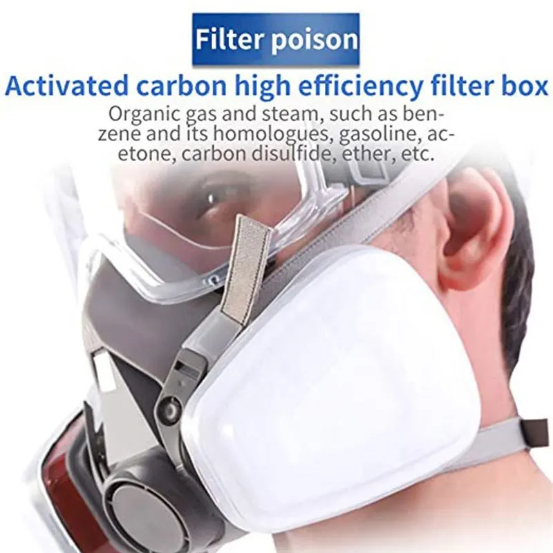 6200 7 in1 Gas Mask Gas-Proof  - đánh giá và giá Respirator Half Face