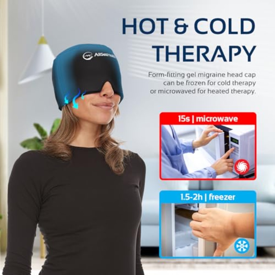 Migraine Relief Cap Ice Head W - đánh giá và giá Black Face Mask Pack